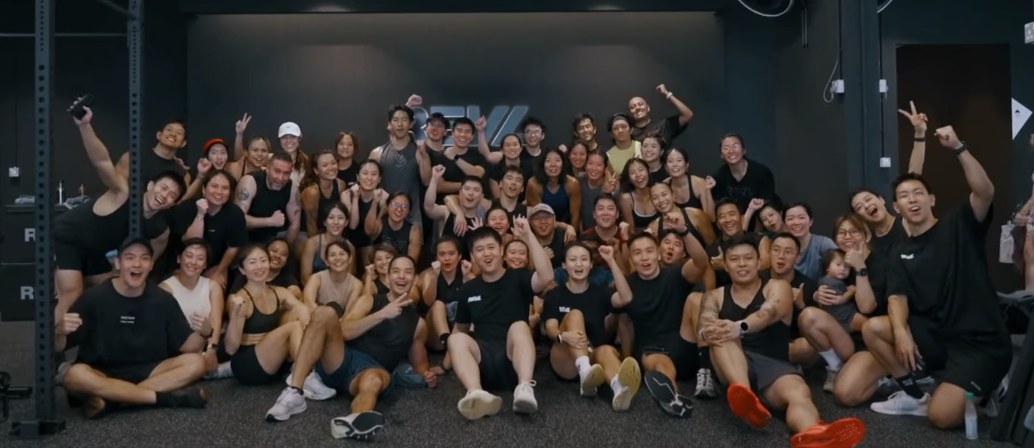 The REVL Punggol community on the studio floor, opening day